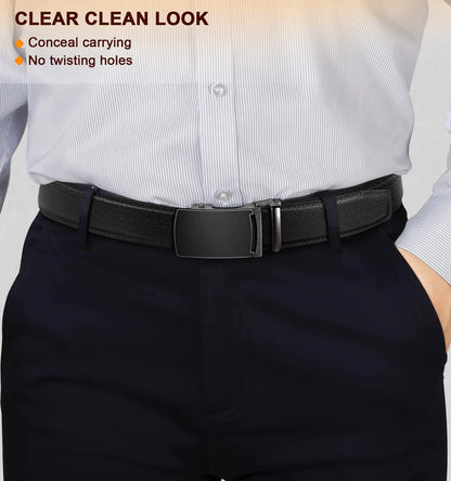 BULLIANT Men's Belt,Slide Ratchet Belt For Gift Men Dress Pant Shirt Oxfords,Trim To Fit Black847 44"-52"Waist Adjustable by Anti Spier