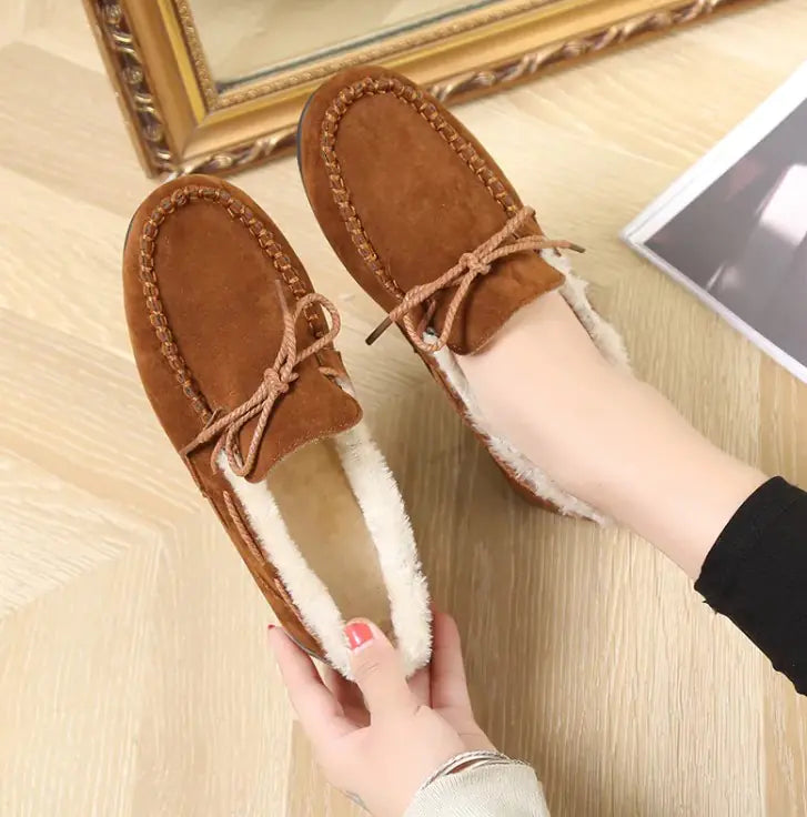 Winter Casual Plush Flat Shoes by Anti Spier