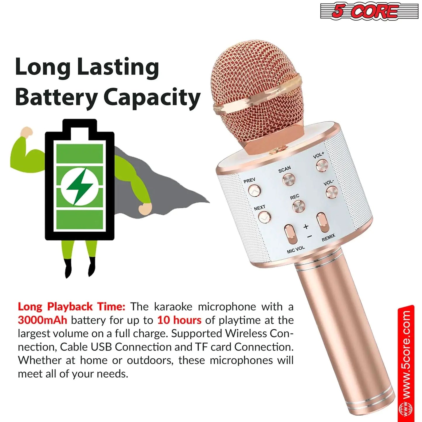 5Core Wireless Karaoke Microphone Bluetooth Mic Portable Handheld Microfonos Inalambricos by Anti Spier