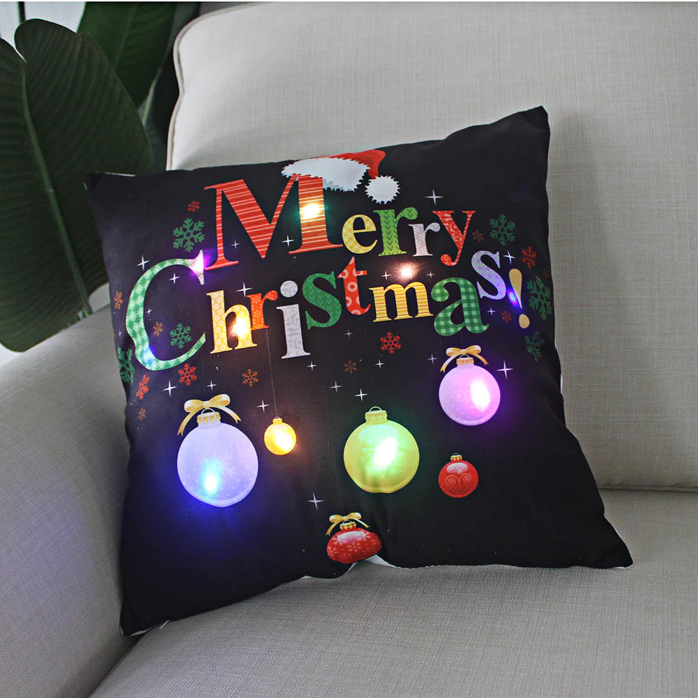 Super Soft Plush Christmas LED Lantern Pillowcase by Anti Spier