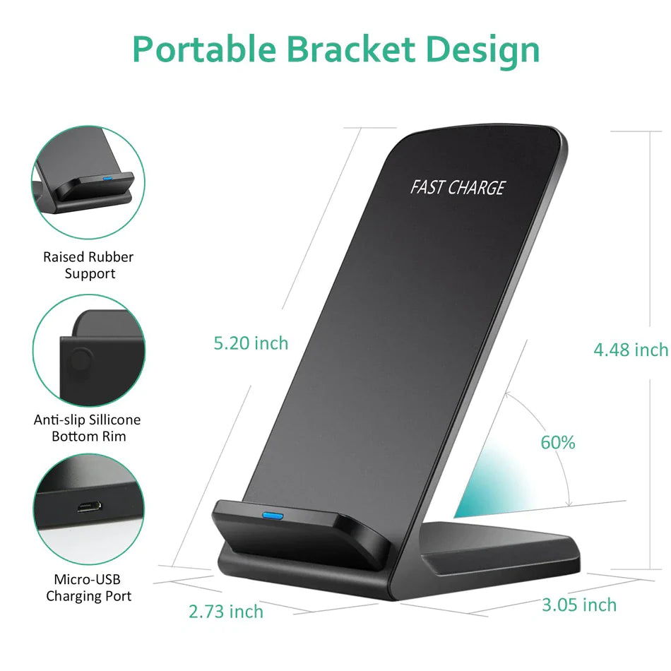 Qi Wireless Fast Charger Charging Pad Stand Dock For Samsung Galaxy iPhone Phone by Anti Spier