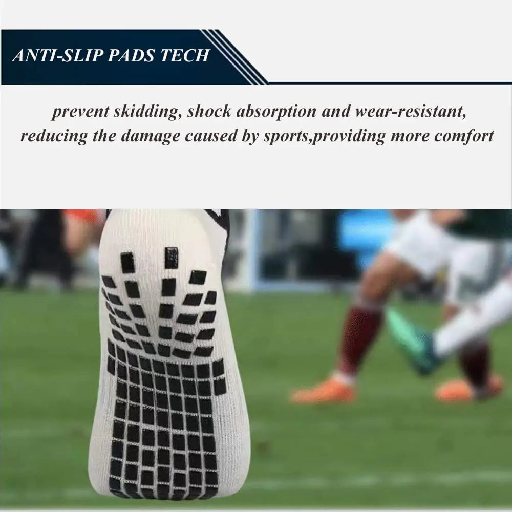 Men's Socks Soccer Non Skid Ball Socks Anti Slip Non Slip Pads for Football Basketball Sports Socks,4 Pair 6-11 1black1white by Anti Spier