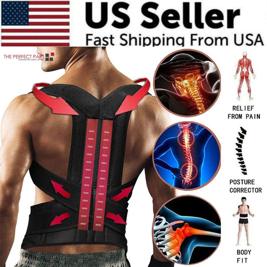 Adjustable Posture Corrector Low Back Support Shoulder Brace Belt For Men Women by Anti Spier