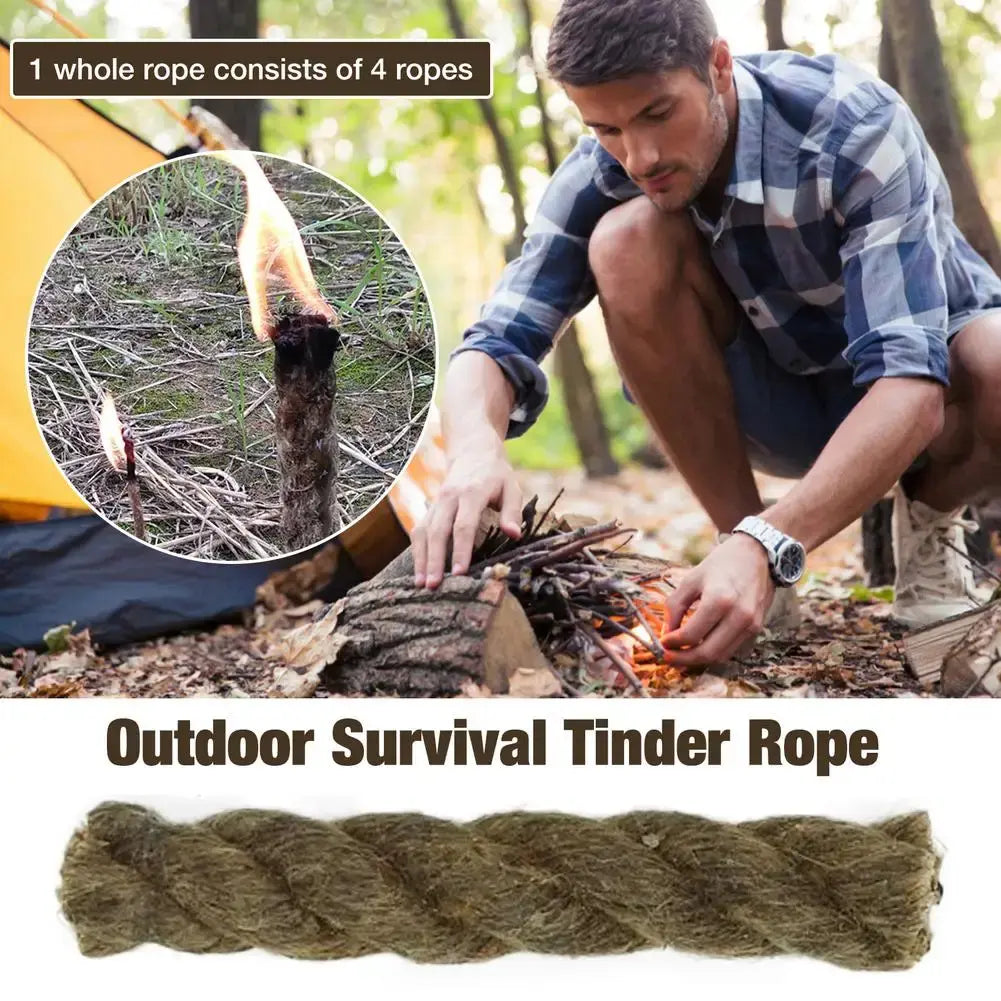 Tinder Rope Survival Fire Starter Waterproof Wax Rope For Hiking by Anti Spier