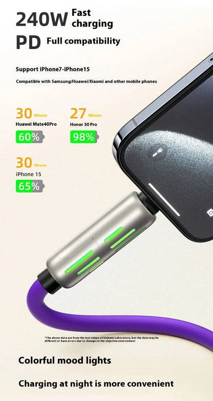 Colorful Four-In-One Fast Charge Cord by Anti Spier