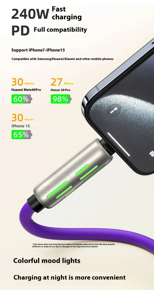 Colorful Four-In-One Fast Charge Cord by Anti Spier