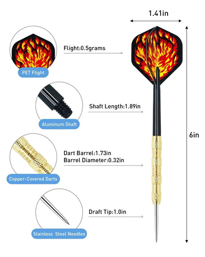 5 Sets (15Pcs) Steel Tip Professional Darts Set Darts Slim Barrel Dart Flights by Anti Spier