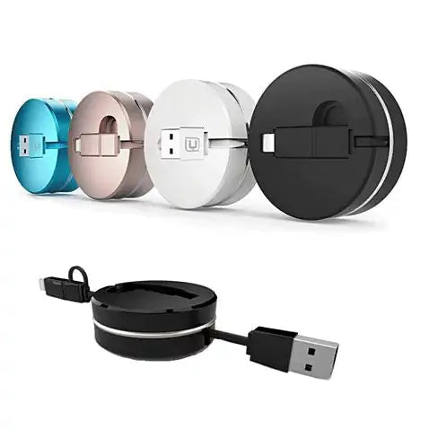 Puck N Roll Retractable Pocket Size Charging Cable For All Smart Devices by Anti Spier