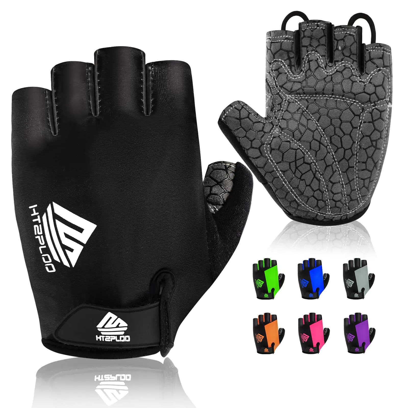 Bike Gloves Cycling Gloves Biking Gloves Bicycle Gloves for Men Women with Anti-Slip Shock-Absorbing Pad,Light Weight Half Finger Gloves for Cycling Workout Training Outdoor Black&gray X-Large by Anti Spier