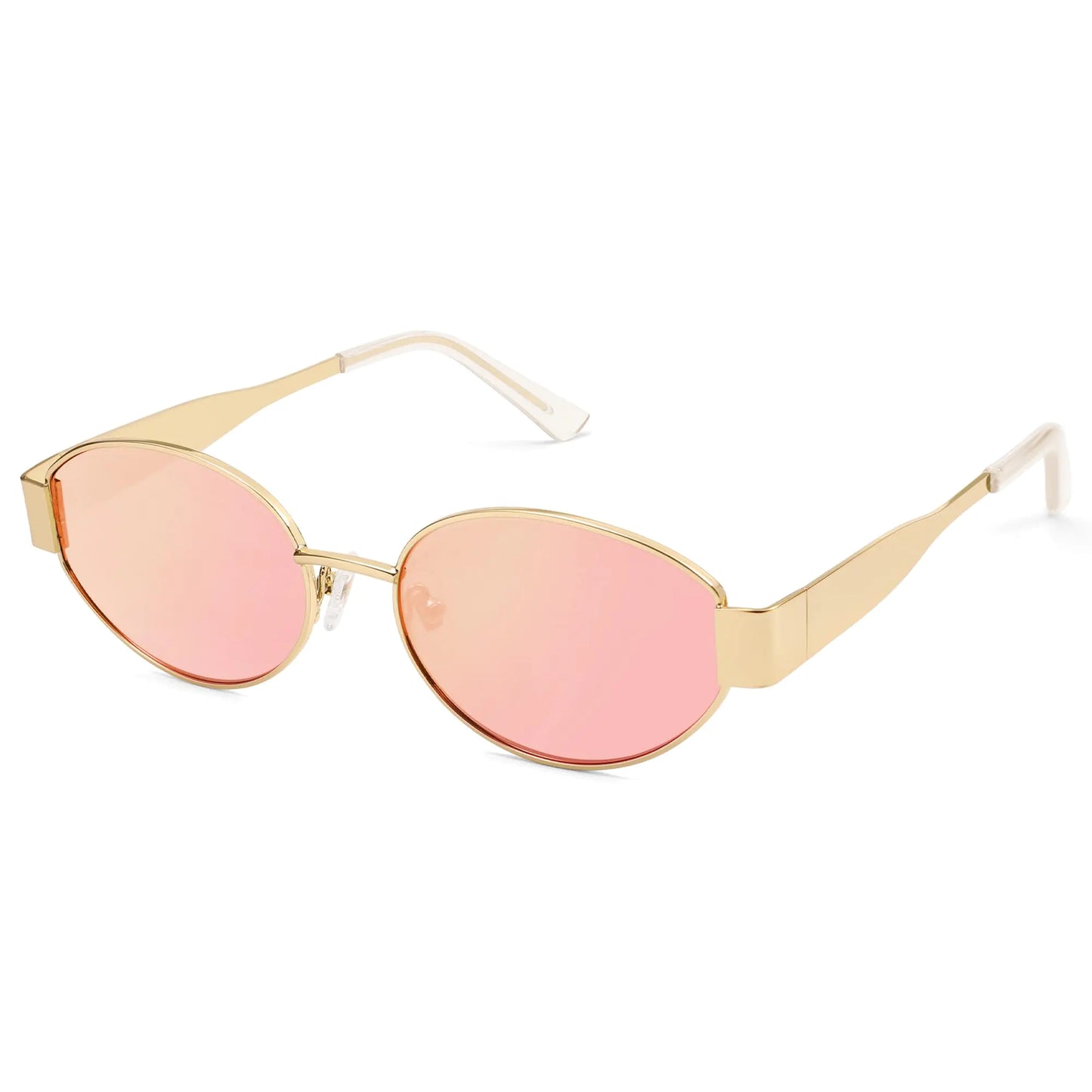 SOJOS Retro Oval Sunglasses for Women Men Trendy Sun Glasses Classic Shades UV400 Protection SJ1217 Gold/Grey by Anti Spier