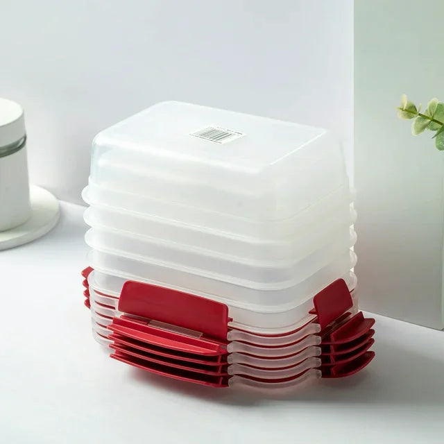 5 Pack Stackable Food Storage Containers Airtight & Leakproof Set Snap Lock Lids by Anti Spier