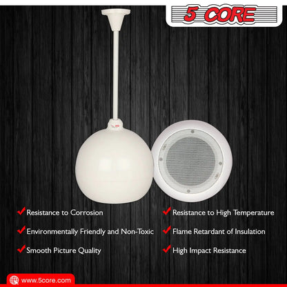 5Core Pendant Hanging Wall Speaker 15W Commercial Ceiling Mount speakers 8 Ohm Office Home Restaurant by Anti Spier