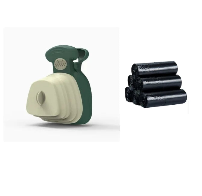 Pet Dog Poop Bag Dispenser with Foldable Poop Scoop by Anti Spier