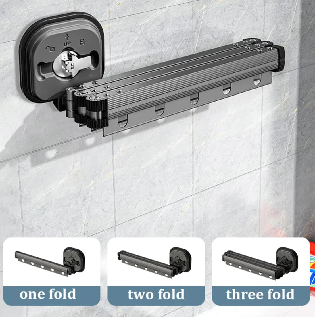 Retractable Aluminum Suction Cup Clothes Hanger by Anti Spier