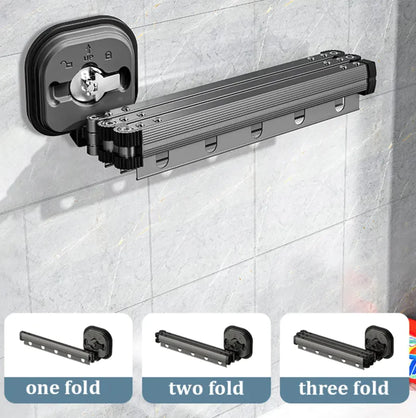 Retractable Aluminum Suction Cup Clothes Hanger by Anti Spier