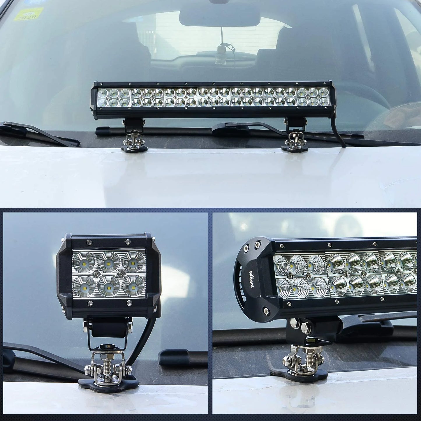 2PCS Pillar Hood Led Work Light Bar Mount Bracket Clamp Holder Offroad Universal by Anti Spier