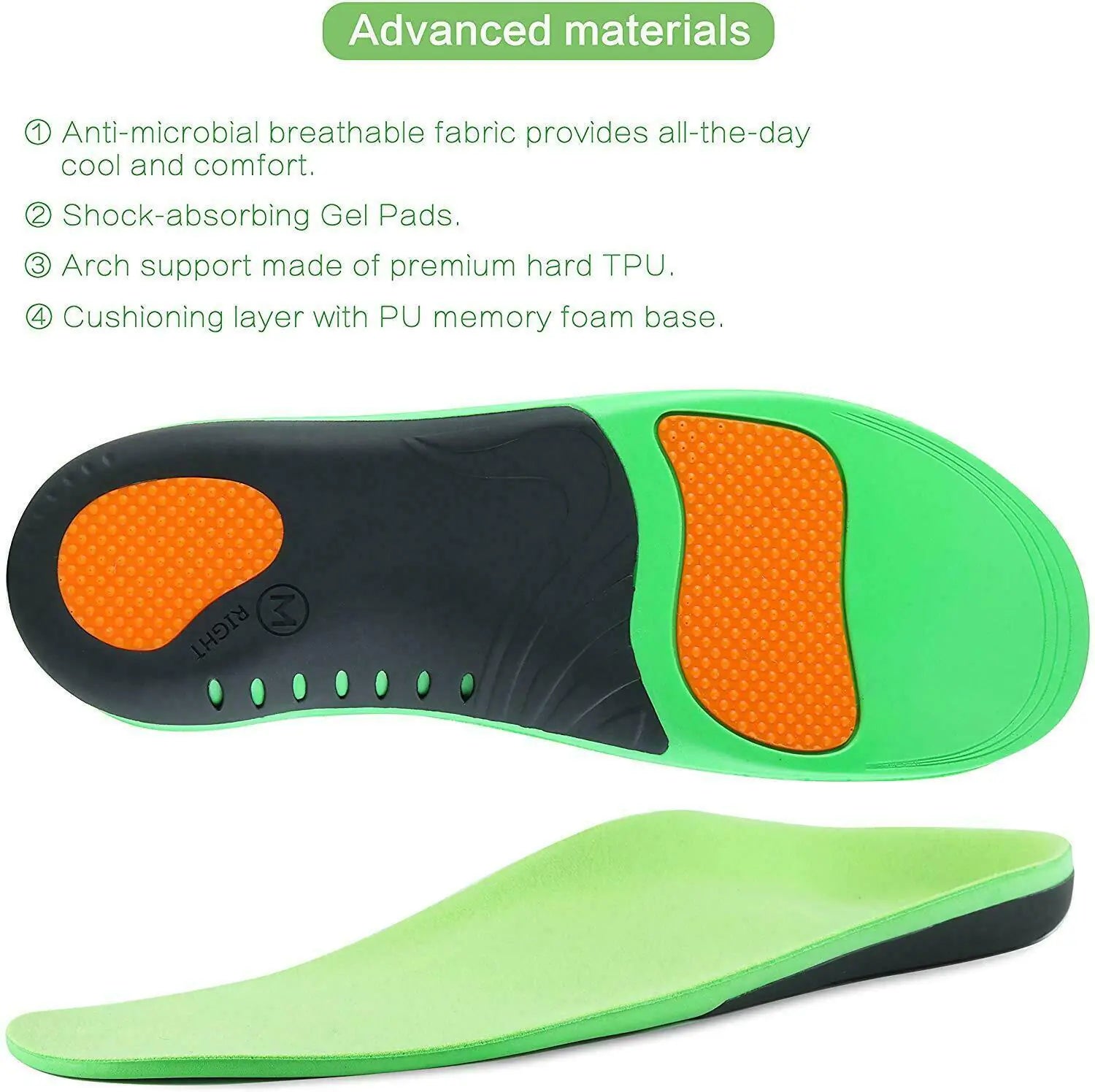 Orthotic Shoe Insoles Inserts Flat Feet High Arch Support For Plantar Fasciitis by Anti Spier