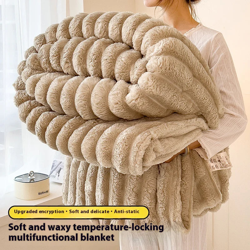 Faux Rabbit Fur Velvet Blanket by Anti Spier