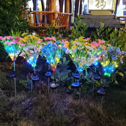 Solar Garden Lights LED Flower Stake Lamp Outdoor Yard Waterproof Patio Decor by Anti Spier
