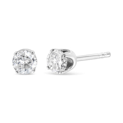 14K White Gold 1/2 Cttw 4-Prong Set Brilliant Round-Cut Solitaire Lab Grown Diamond Push Back Stud Earrings (F-G Color, VS2-SI1 Clarity) by Anti Spier