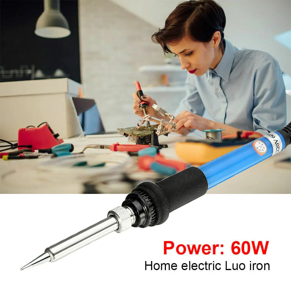 60W Soldering Iron Digital LCD Electric Welding Tools Solder Wire Tweezers Hand by Anti Spier