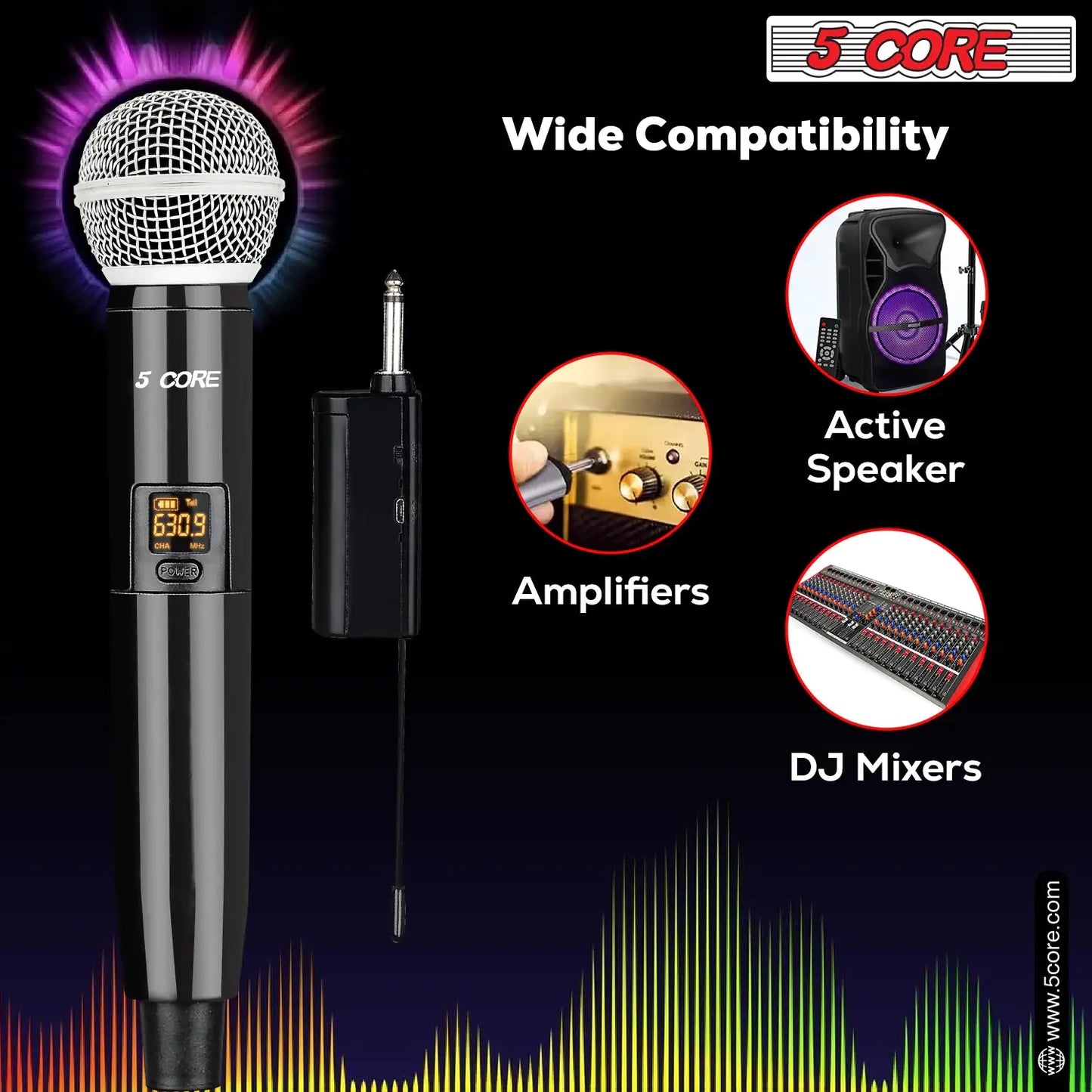 5Core Wireless Microphones VHF Microfonos Inalambricos Professional Handheld Cordless Mic by Anti Spier