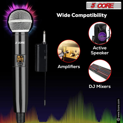 5Core Wireless Microphones VHF Microfonos Inalambricos Professional Handheld Cordless Mic by Anti Spier