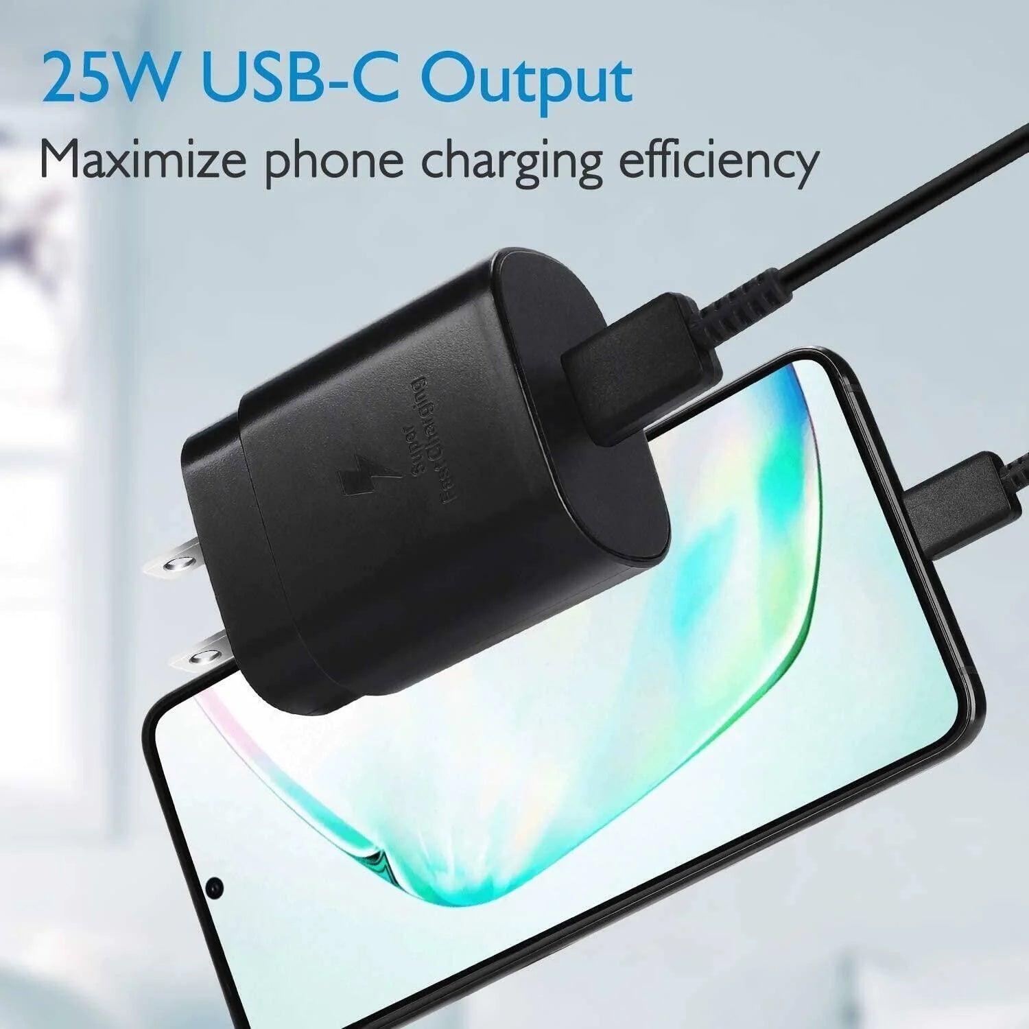 25w Super Fast Charger Type USB-C 10FT Cable For Samsung Galaxy S23 S22 S21 S20 by Anti Spier