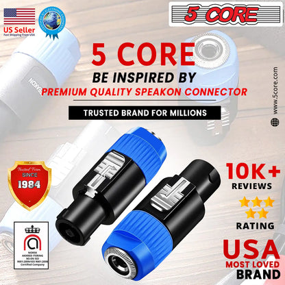 5 Core Speakon Adapter High Quality Audio Jack Male Audio Pin Speaker Adapter Connector by Anti Spier