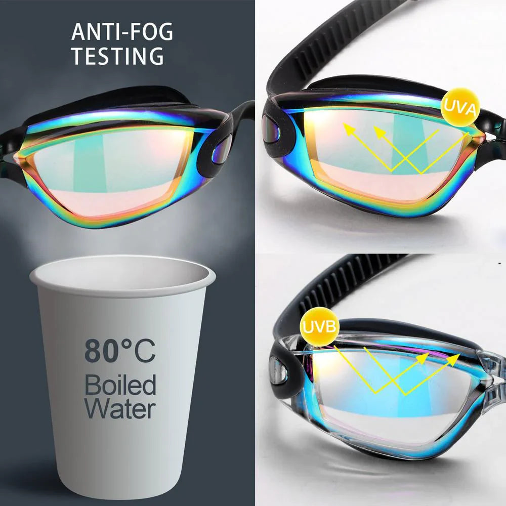 Clear Comfortable Swimming Goggles UV- Anti-Fog Swim Glasses Mirror Adult & Kids by Anti Spier