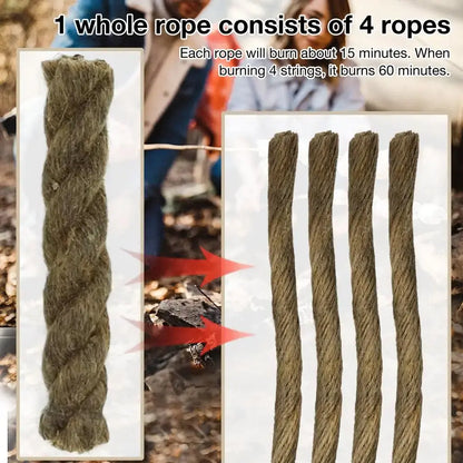 Tinder Rope Survival Fire Starter Waterproof Wax Rope For Hiking by Anti Spier