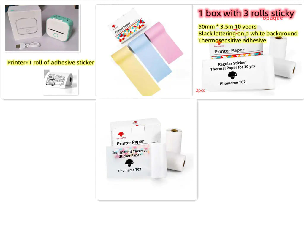 Portable Mini Thermal Label Printer Home Photo Printer Student Wrong Question Printer Bluetooth Mini Label Printer Price Tag by Anti Spier