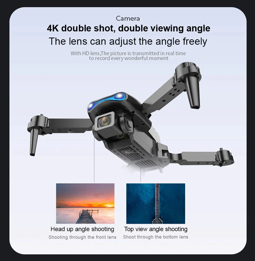 Drones Quadcopter 5G 4K GPS Drone X Pro with HD Dual Camera WiFi FPV Foldable RC by Anti Spier