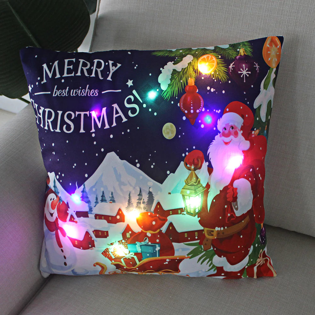 Super Soft Plush Christmas LED Lantern Pillowcase by Anti Spier