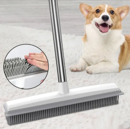 Pet Hair Remover Rubber Broom with Carpet Rake by Anti Spier