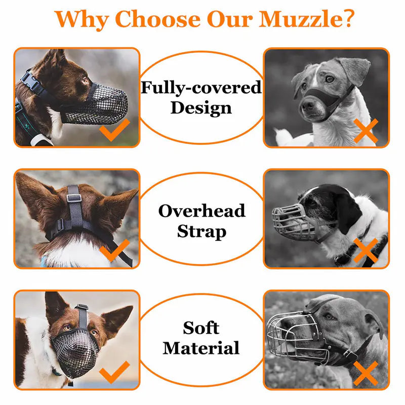 Pet Dog Mouth Cover Mask by Anti Spier
