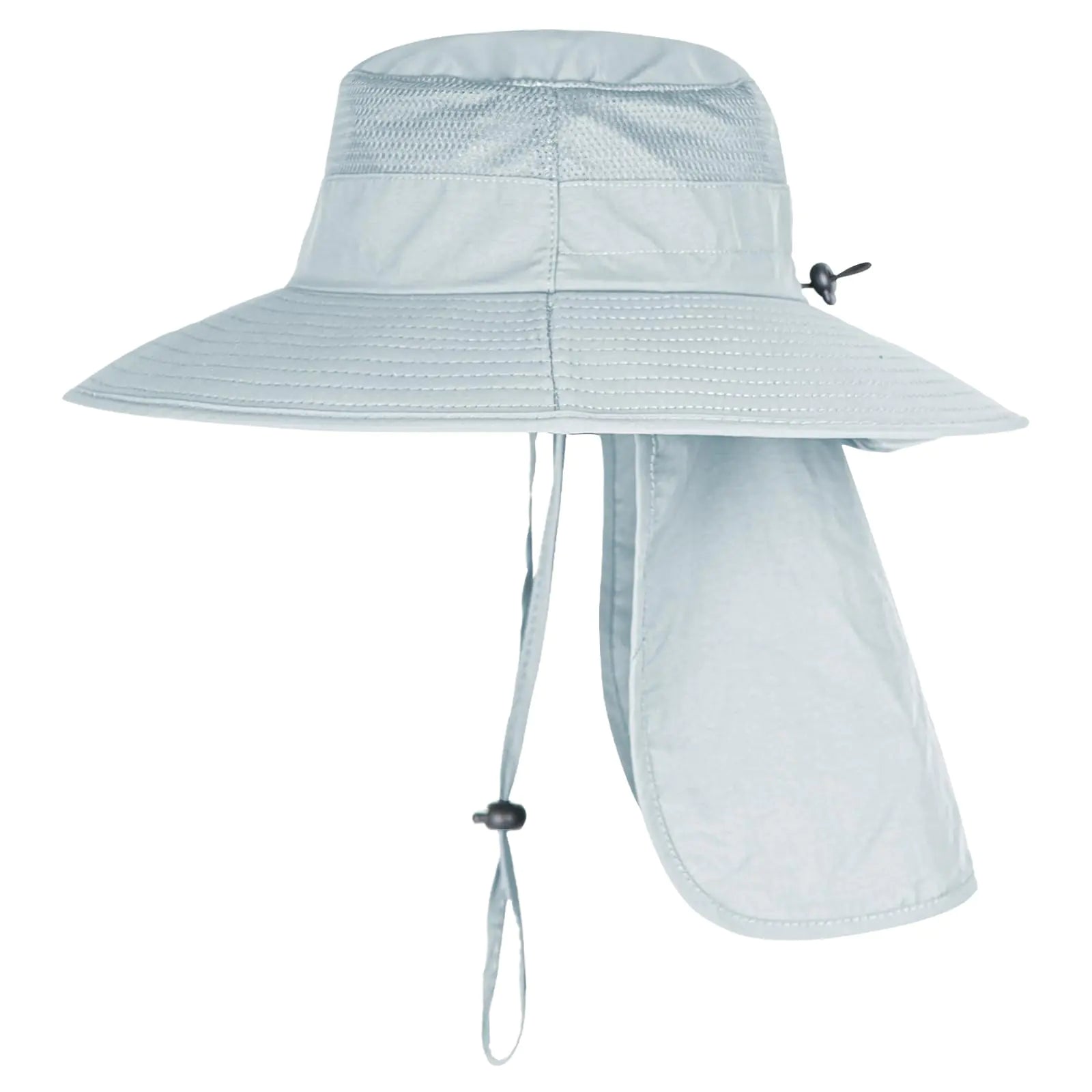 Sun Hats for Men Women Fishing Hat UPF 50+ Breathable Wide Brim Bucket Hats Summer UV Protection Safari Hat with Neck Flap Black/Light Grey 2 by Anti Spier
