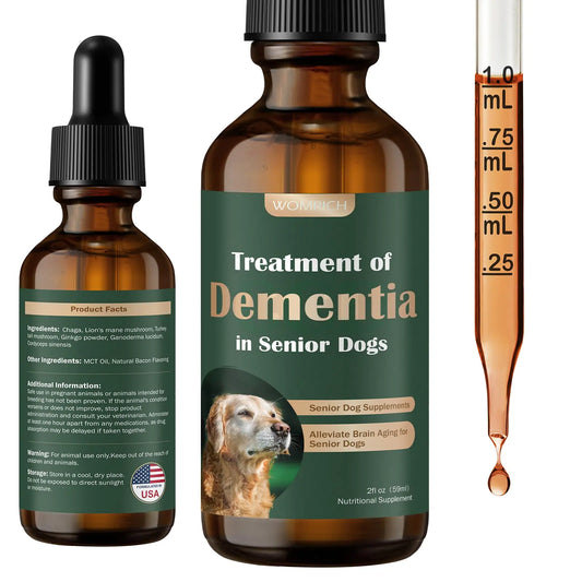 Senior Dog Supplements for Brain Health & Nervous System Support Mushroom Supplement for Dogs Dementia Supplement for Calming & Relaxation Addresses Getting Lost Social Withdrawal - 59 ML by Anti Spier