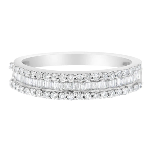 14KT White Gold 1/2 Cttw Diamond Modern Band Ring (H-I Color, SI2-I1 Clarity) by Anti Spier