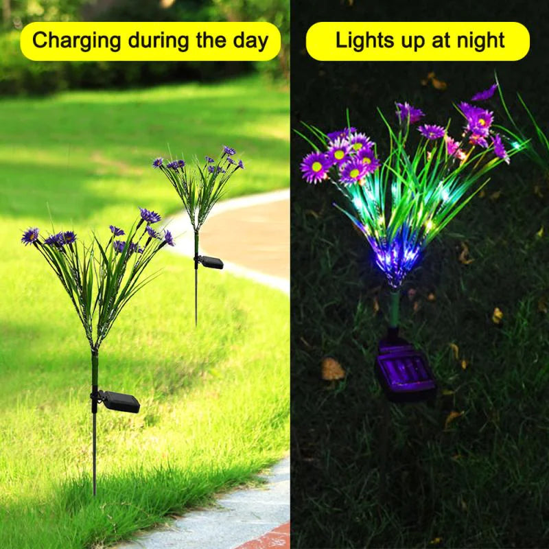 Solar Garden Lights LED Flower Stake Lamp Outdoor Yard Waterproof Patio Decor by Anti Spier