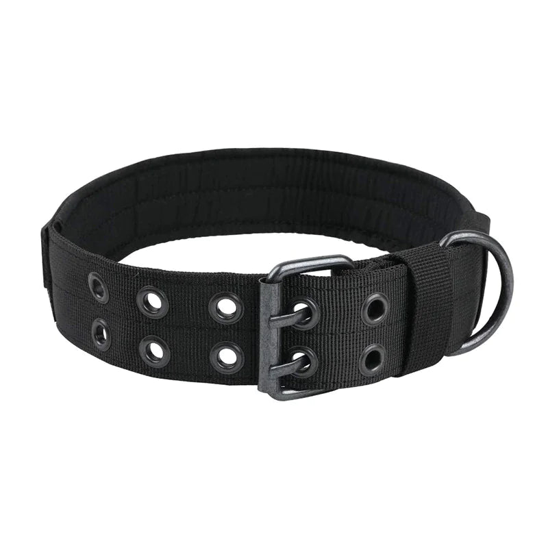 2" Wide Tactical Heavy Duty Nylon Large Dog Collar K9 Military With Metal Buckle by Anti Spier