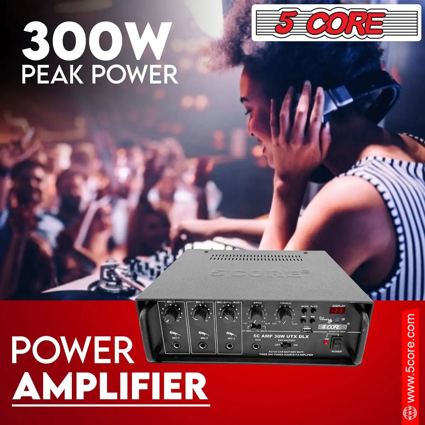 5Core Amplifier Home Audio Stereo Receiver PA Speaker Microphone Surround Sound Amp by Anti Spier