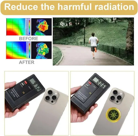 EMF Sticker Blockers Neutralize Shield Protection for Cell Phones cases and Electronic Devices WiFi 5G Tablets Laptops Computers TV Monitors(6 Pcs Gold) by Anti Spier