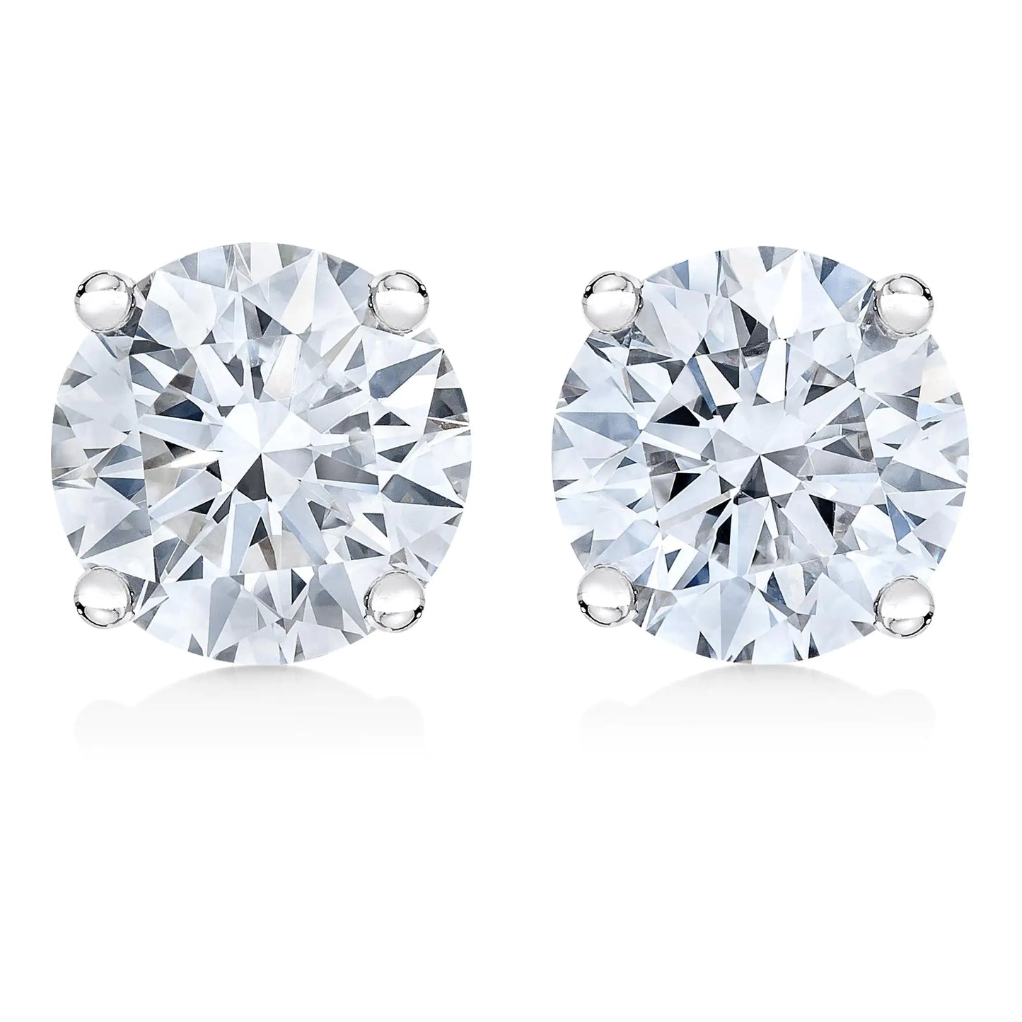 14K White Gold 1/2 Cttw 4-Prong Set Brilliant Round-Cut Solitaire Lab Grown Diamond Push Back Stud Earrings (F-G Color, VS2-SI1 Clarity) by Anti Spier