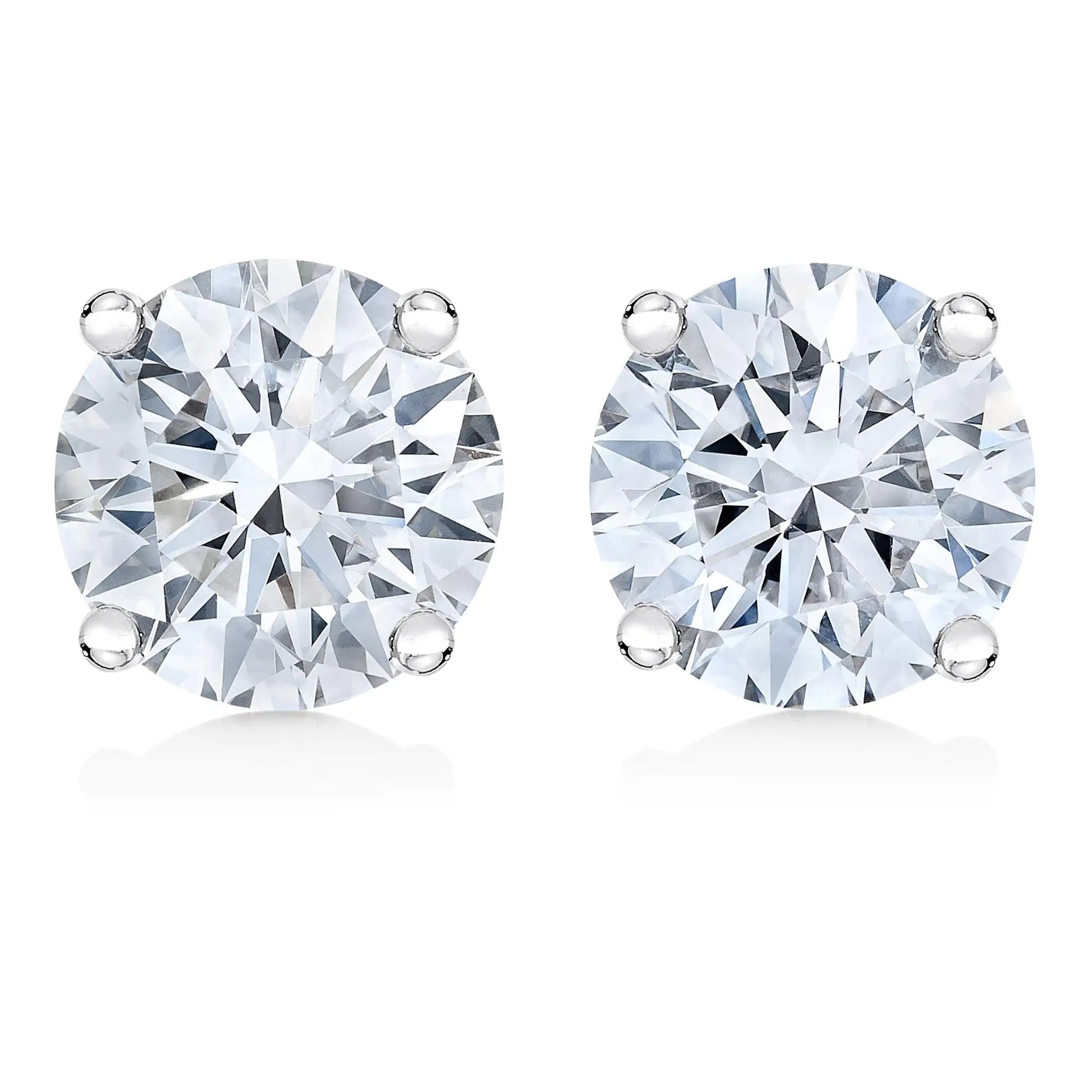14K White Gold 1/2 Cttw 4-Prong Set Brilliant Round-Cut Solitaire Lab Grown Diamond Push Back Stud Earrings (F-G Color, VS2-SI1 Clarity) by Anti Spier