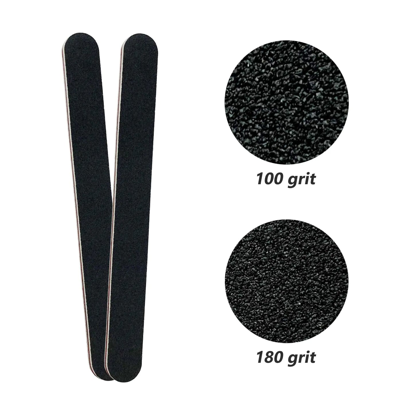 20 Pack 100/180 Grit Nail Files, Black Professional Reusable Emery Boards Manicure Tool for Acrylic Nails, Nail Buffering Files by Anti Spier