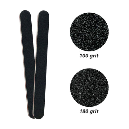 20 Pack 100/180 Grit Nail Files, Black Professional Reusable Emery Boards Manicure Tool for Acrylic Nails, Nail Buffering Files by Anti Spier