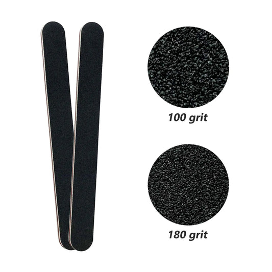 20 Pack 100/180 Grit Nail Files, Black Professional Reusable Emery Boards Manicure Tool for Acrylic Nails, Nail Buffering Files by Anti Spier