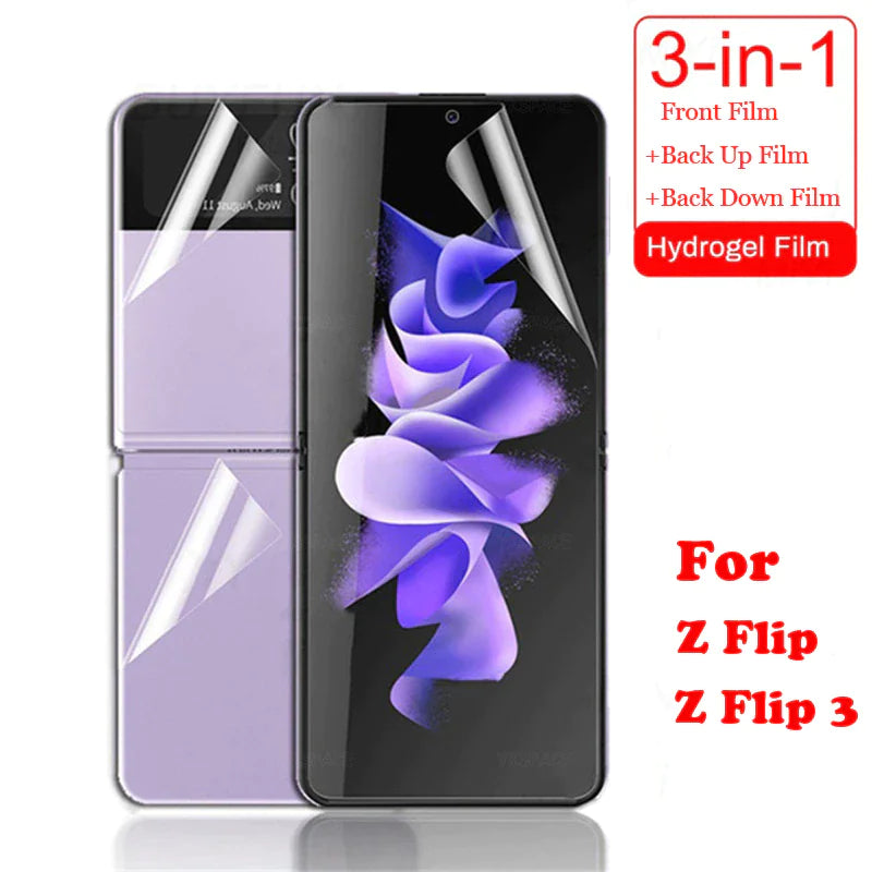 For Samsung Galaxy Z Flip 3 5G Soft Hydrogel Screen Protector Film/HD Lens Cover by Anti Spier