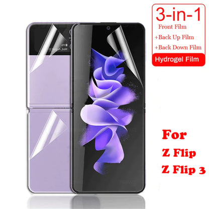 For Samsung Galaxy Z Flip 3 5G Soft Hydrogel Screen Protector Film/HD Lens Cover by Anti Spier